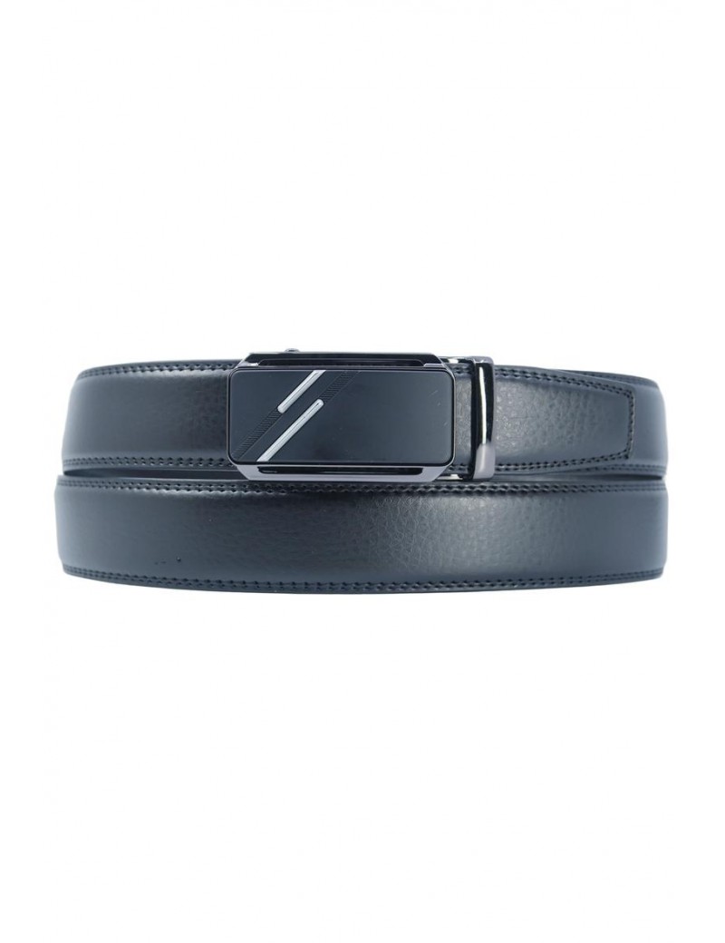 ceinture à boucle automatique homme - Croute de vachette double noir