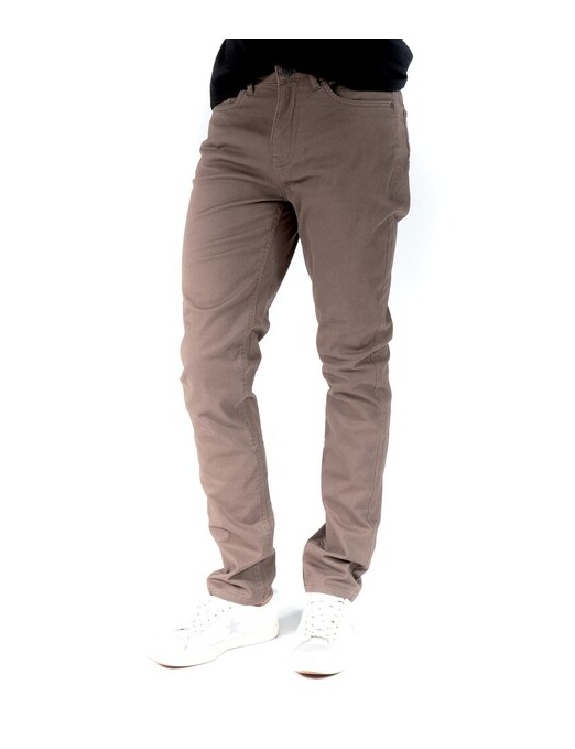 Pantalon chino gabardine marron pour homme