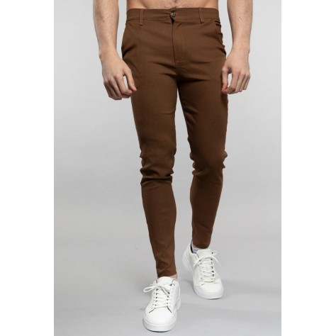 Pantalon slim pour homme - marron