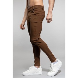 Pantalon slim pour homme - marron