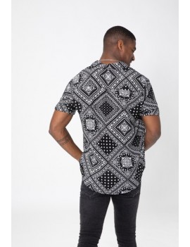 Chemise Homme Manches courtes- Imprimées graphiques noir et blanc